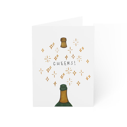 Champagne Pop Watercolor Greeting Card - Luuny & Co.