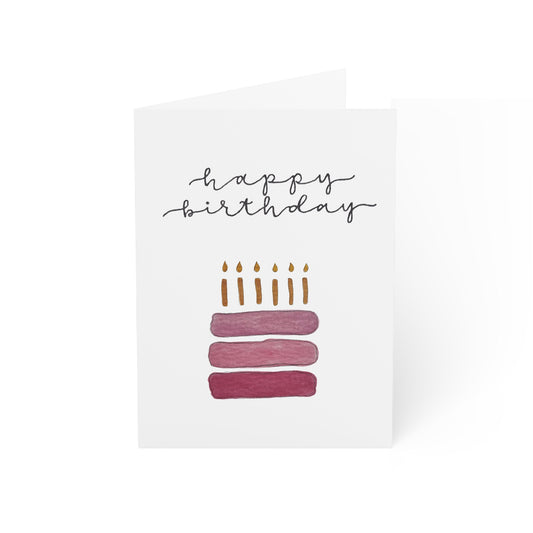 Birthday Cake Watercolor Greeting Card - Luuny & Co.