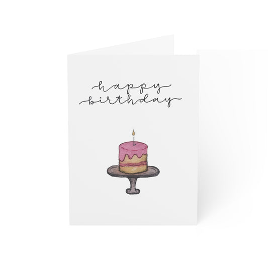 Birthday Cake Watercolor Greeting Card - Luuny & Co.